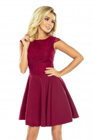  Dress MARTA with lace - Burgundy color 157-3 