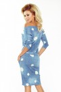  13-74 Sports dress - jeans in white polka dots 