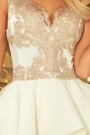  200-1 CHARLOTTE - Exclusive dress with lace neckline - gold 