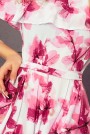  194-2 Long dress with frill - big pink flowers 