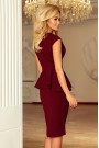  192-6 Elegant midi dress with frill - Burgundy color 