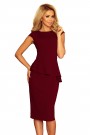  192-6 Elegant midi dress with frill - Burgundy color 