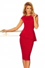  192-5 Elegant midi dress with frill - RED 