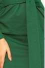  209-2 Dress with a wide tied belt - dark green 