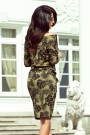  13-85 Sporty dress - round leaves + khaki 