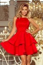  205-1 LAURA flared dress with lace - red 