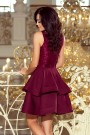  205-2 LAURA flared dress with lace - Burgundy color 