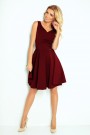  114-11 Flared dress - heart-shaped neckline - Burgundy color 