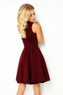  114-11 Flared dress - heart-shaped neckline - Burgundy color 