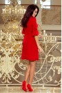  217-1 NEVA Trapezoidal dress with flared sleeves - red 