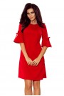  217-1 NEVA Trapezoidal dress with flared sleeves - red 