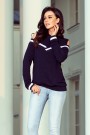  223-1 Comfortable sweatshirt with bare shoulders - navy blue 