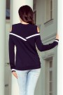  223-1 Comfortable sweatshirt with bare shoulders - navy blue 