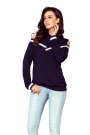  223-1 Comfortable sweatshirt with bare shoulders - navy blue 