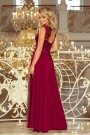  211-2 LEA long dress with lace neckline - Burgundy color 