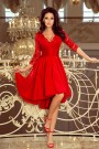  210-6 NICOLLE - dress with longer back with lace neckline - Red 