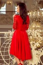  210-6 NICOLLE - dress with longer back with lace neckline - Red 