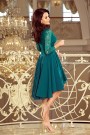  210-8 NICOLLE - dress with longer back with lace neckline - Green 