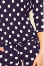  13-101 Sports dress with binding and pockets - navy blue + polka dots 