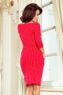  13-98 Sports dress with binding and pockets - red + polka dots 