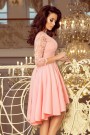  210-7 NICOLLE - dress with longer back with lace neckline - pastel pink 