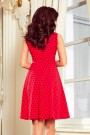  238-1 BETTY flared dress - red + polka dots 