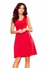  238-1 BETTY flared dress - red + polka dots 