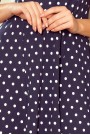  241-1 STELLA Dress with a neckline - dark blue in polka dots 