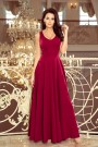  246-1 CINDY long dress with a neckline - burgundy 