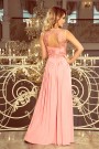  215-4 LEA long sleeveless dress with embroidered cleavage - pastel pink 