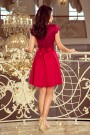  242-2 ANNA dress with neckline and lace - Burgundy color 