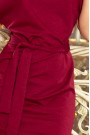  240-2 ROXI dress with asymmetrical skirt and belt - burgundy 