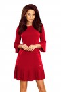  228-4 LUCY - pleated comfortable dress - burgundy 