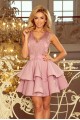  200-10 CHARLOTTE - Exclusive dress with lace neckline - lila 