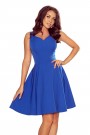  114-12 Flared dress - heart-shaped neckline - Royal blue 