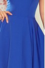  114-12 Flared dress - heart-shaped neckline - Royal blue 