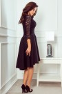  210-10 NICOLLE - dress with longer back with lace neckline - Black 