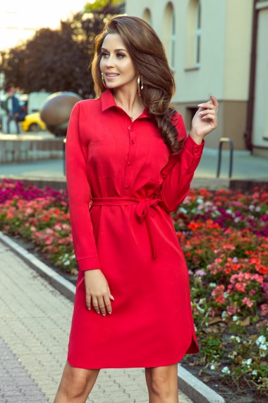 shirt dress red