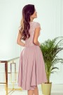  300-1 PATRICIA - dress with longer back with lace neckline - powder pink 