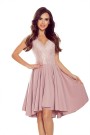  300-1 PATRICIA - dress with longer back with lace neckline - powder pink 