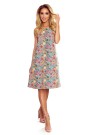  296-1 VICTORIA A trapezoidal dress with a colorful pattern 