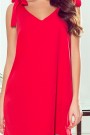  306-1 ROSITA Dress with bows on the shoulders and frill - red 