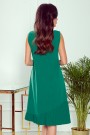  308-1 KARINE - trapezoidal dress with asymmetrical pleat - green 