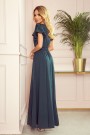 310-1 LIDIA long dress with neckline and frills - green 
