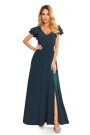  310-1 LIDIA long dress with neckline and frills - green 