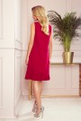  308-2 KARINE - trapezoidal dress with asymmetrical pleat - red 