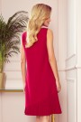  308-2 KARINE - trapezoidal dress with asymmetrical pleat - red 