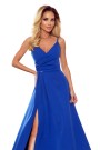  299-3 CHIARA elegant maxi dress with straps - royal blue 