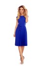  311-2 LILA Pleated dress with short sleeves - Royal Blue 