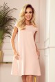  314-1 CELINE Trapezoidal dress with pockets - pastel rose 